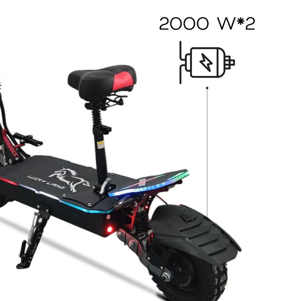 Black Megawheels Electric Scooter L5 Dual 2000 Watt Motor Power