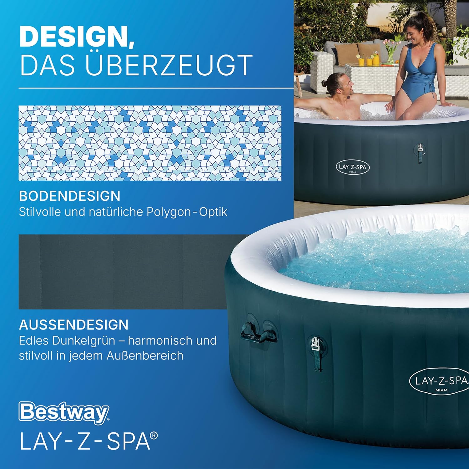 Bestway Lay-Z-SPA Miami AirJet Inflatable hot tub