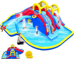 Kids Play Activities with Inflatable Water Slide and Splash Pools