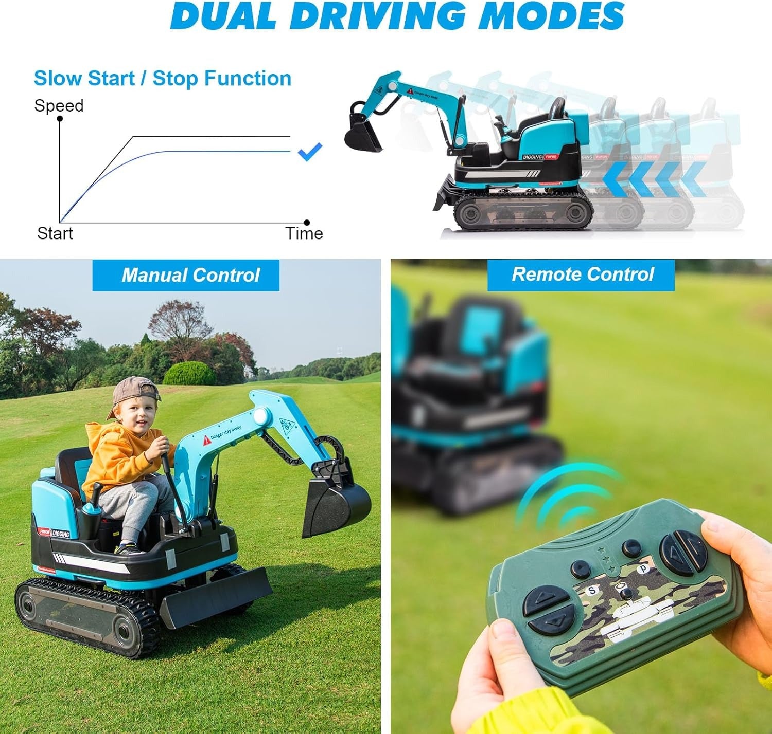 Megastar Electric Crawler Crane Rideon Kids Functional Construction 12 V Toy Car With Rc