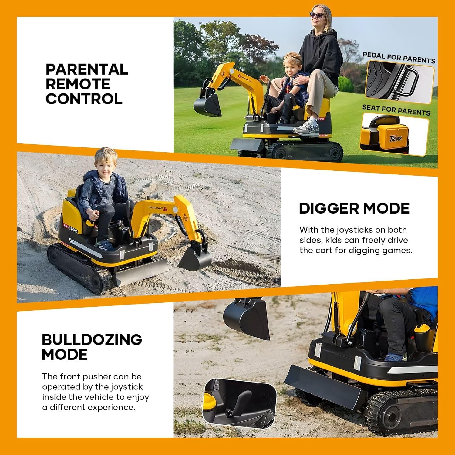 Megastar Electric Crawler Crane Rideon Kids Functional Construction 12 V Toy Car With Rc