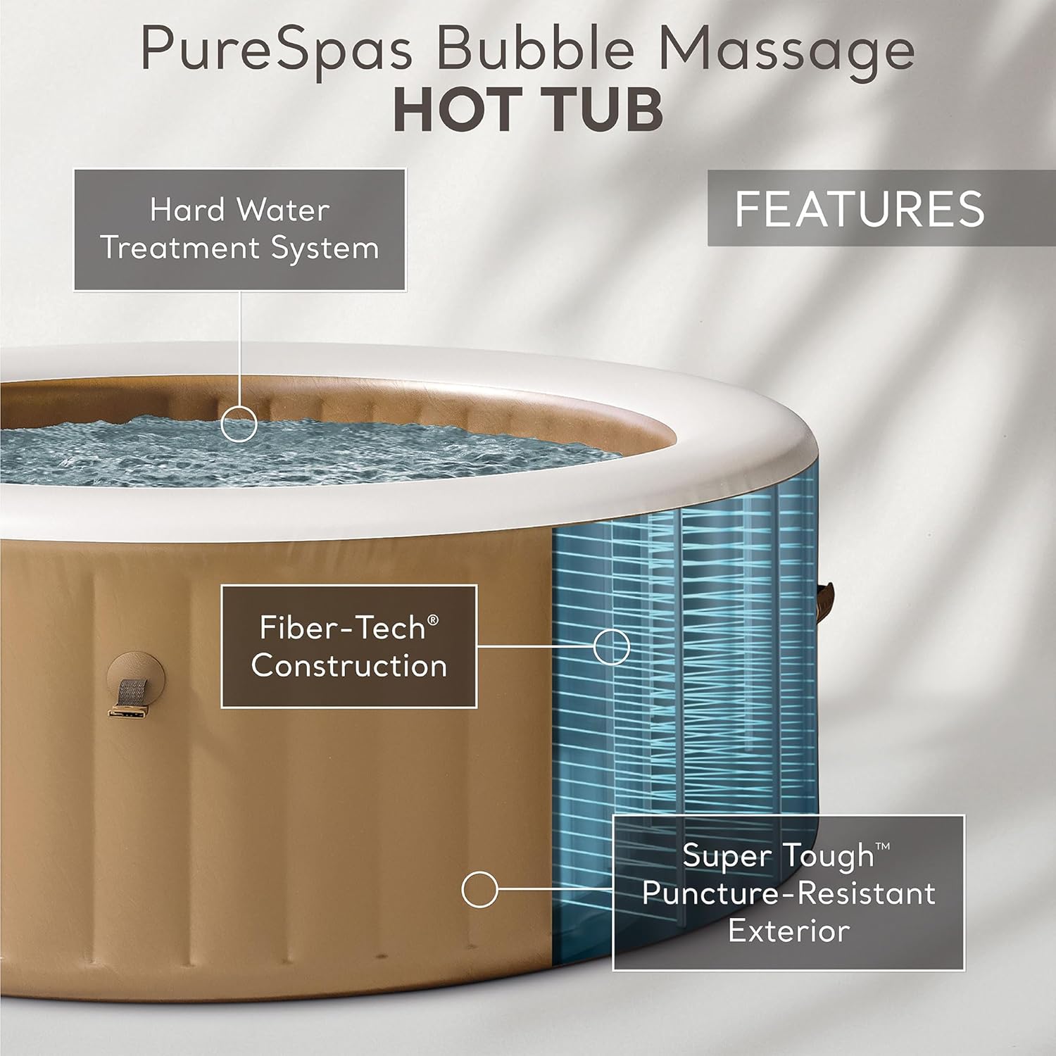 INTEX PureSpa 4 Person Bubble Massage Inflatable Hot Tub Spa Bundled and Adjustable Headrest