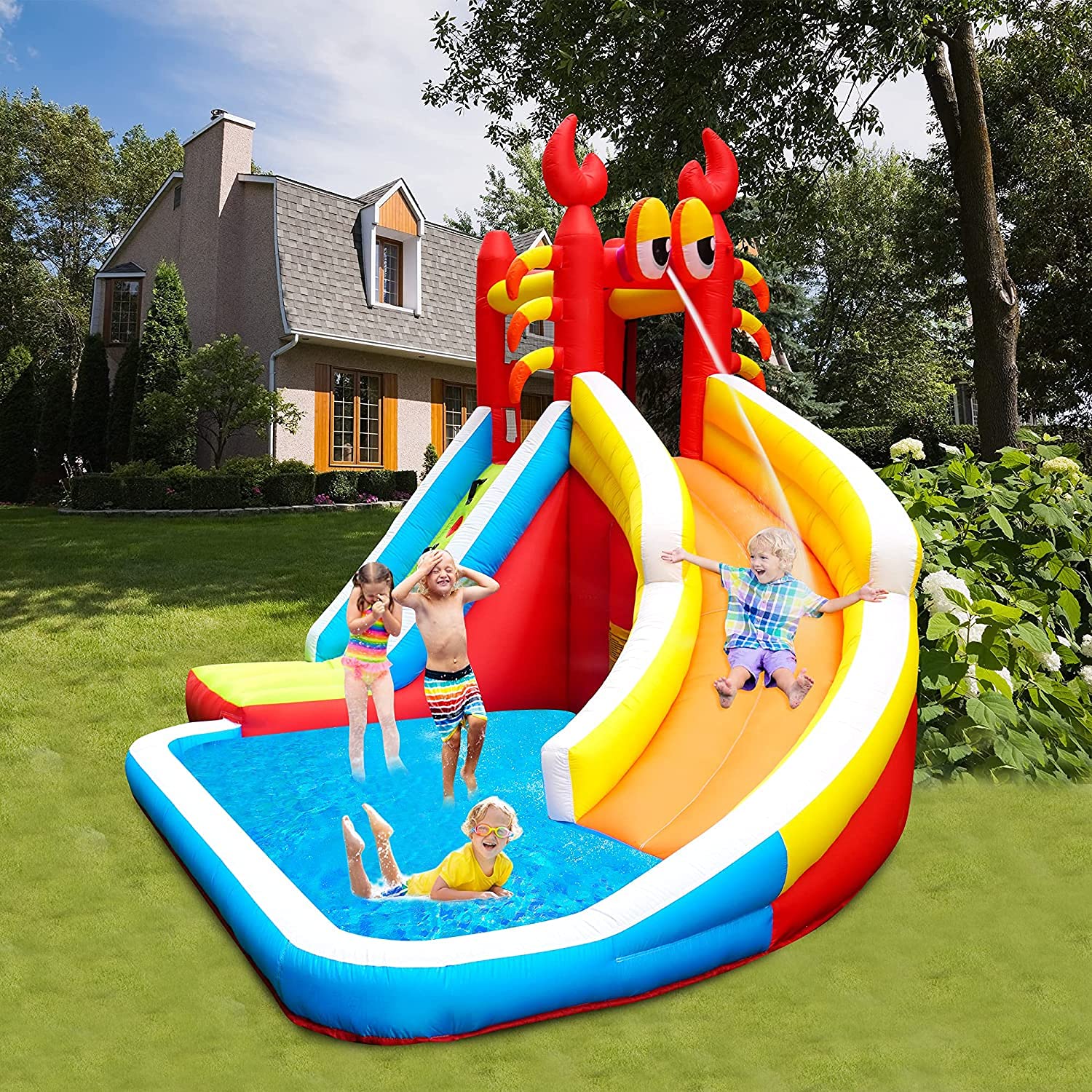 Outdoor Activities of kids with Inflatable Bounce House for Kids