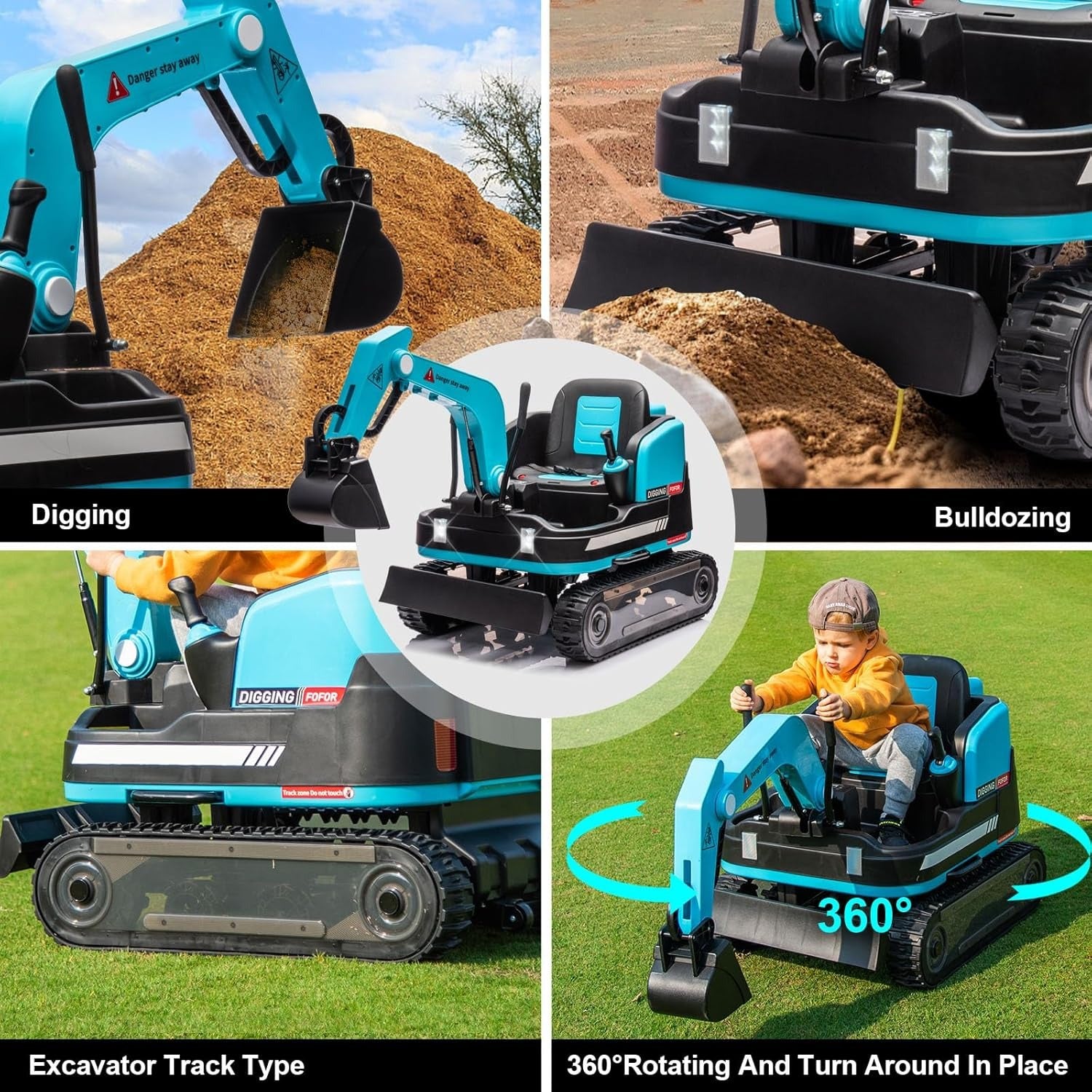 Megastar Electric Crawler Crane Rideon Kids Functional Construction 12 V Toy Car With Rc