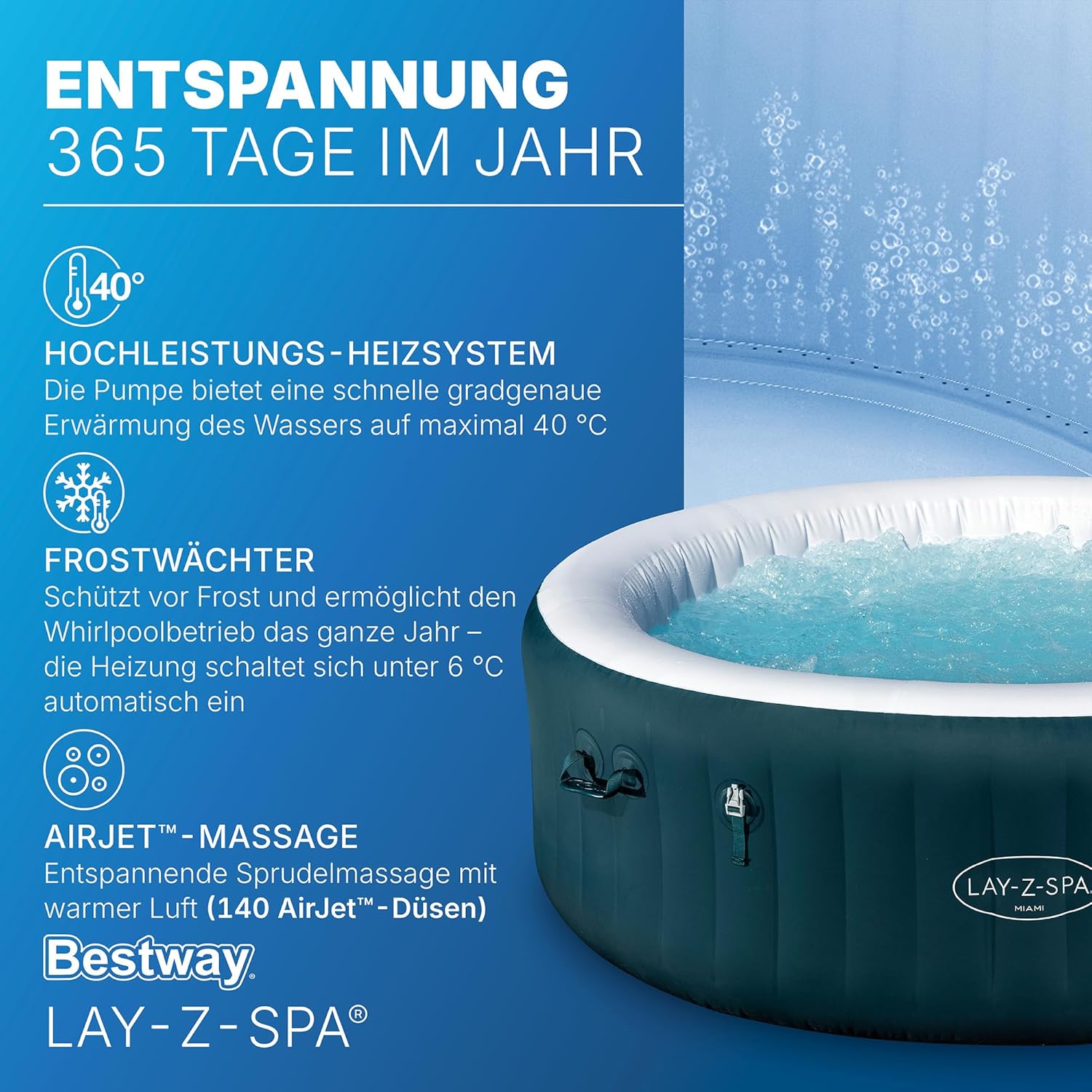 Inflatable hot tub with Bestway branding