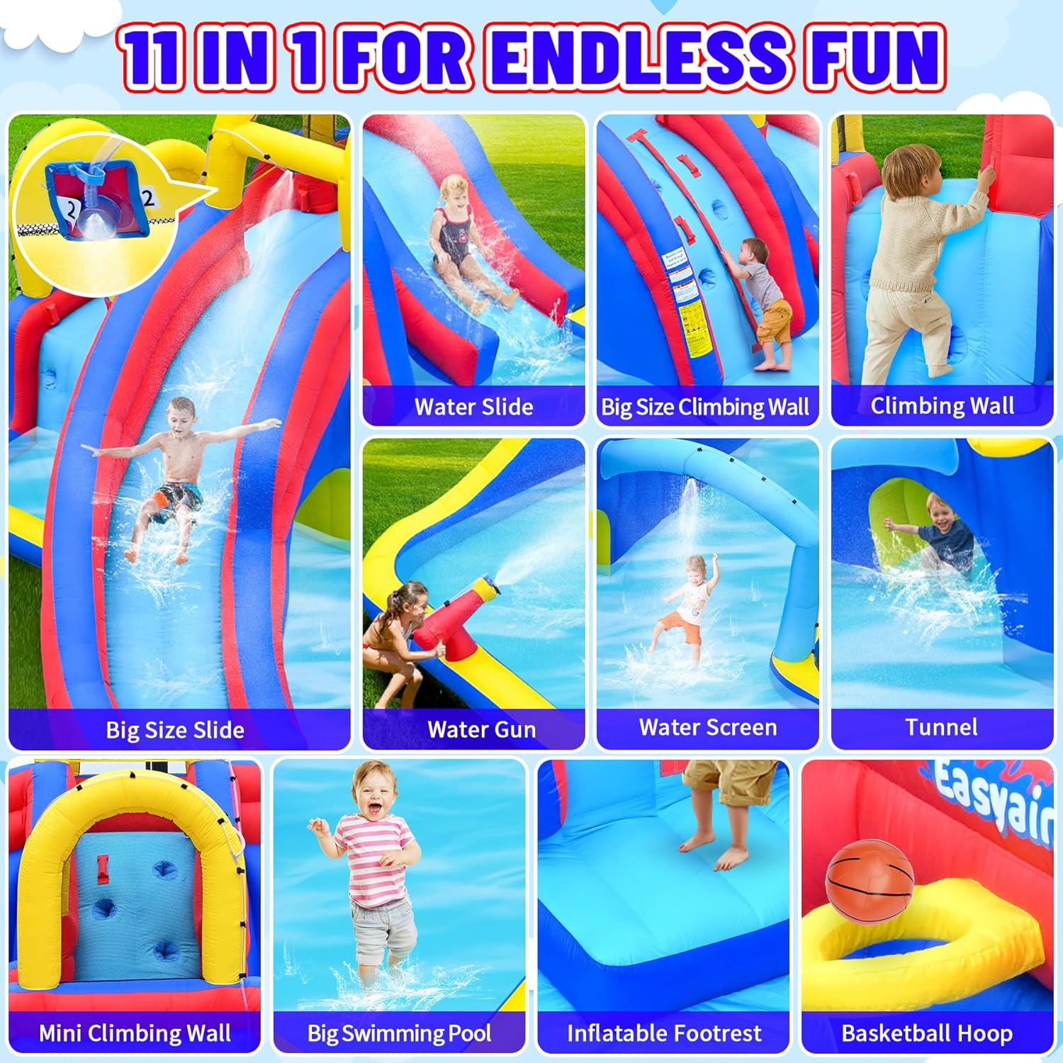 Endless fun of Megastar Inflatable Water Slide Bounce House