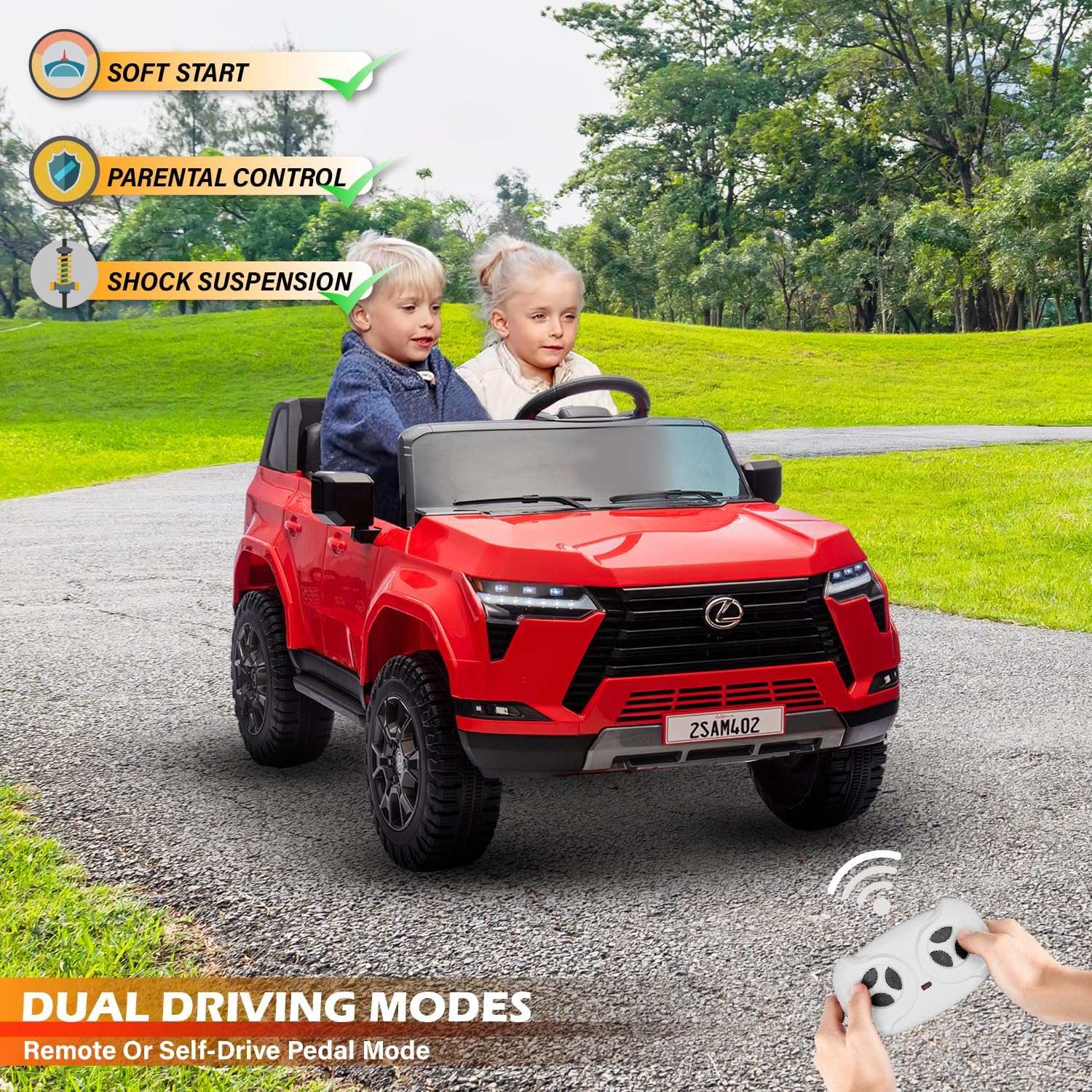 Megastar Rideon Licensed Lexus GX550 Kids Electric Car, Dual Motor With Remote Control