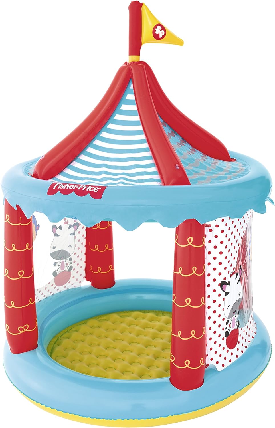 Bestway Fisher-Price Children's Inflatable Circus Ball Pit tent, Includes 25 Balls