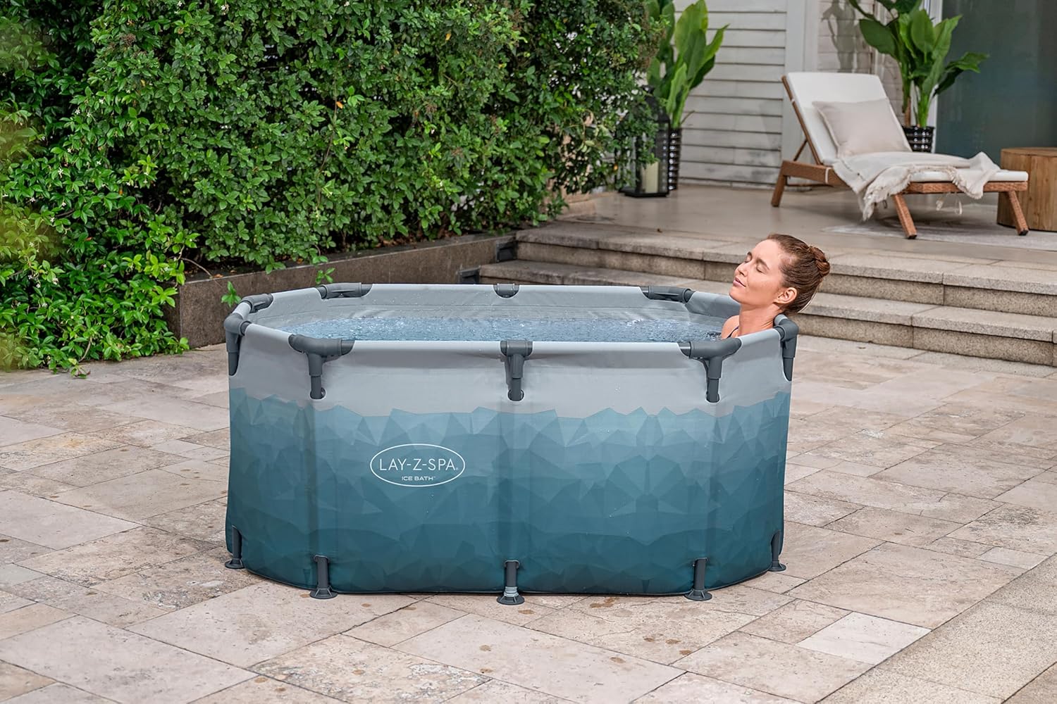 Women relaxing in a portable Ice tub