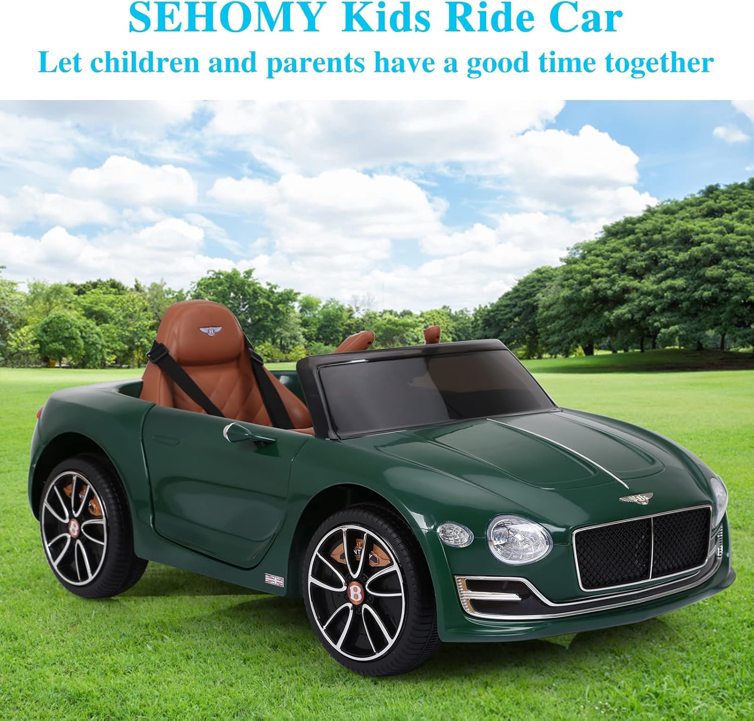 A dark green Megastar Kids Electric Ride-on Licensed Bentley Exp12 Sports 12V