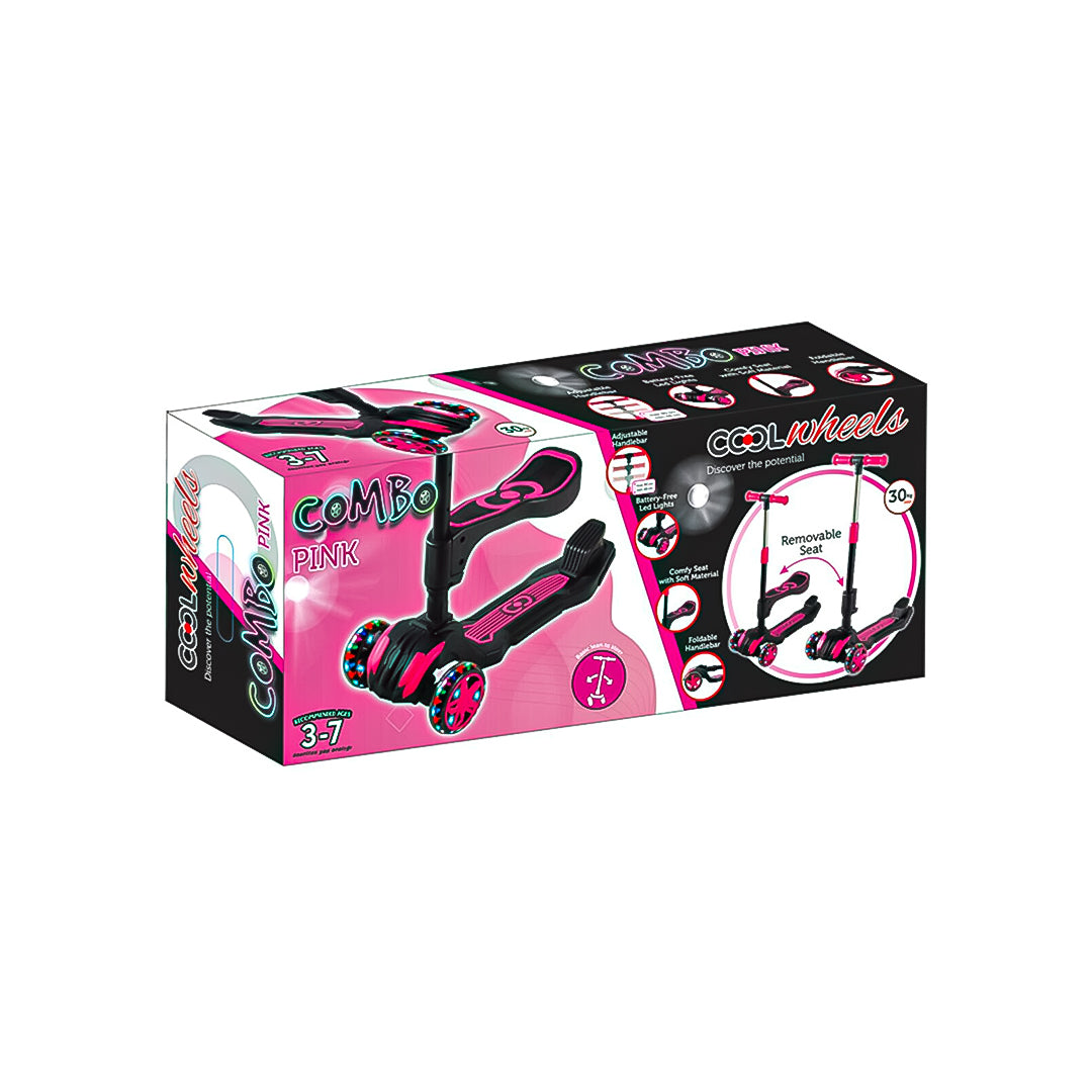 MW Cool Wheelie Double Combo Seat Kick Scooter-pink