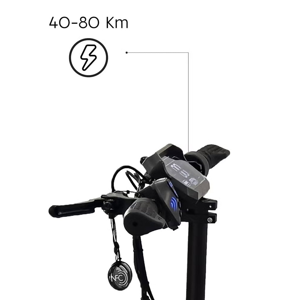 Electric bike handlebar with electronic components and range indicator 