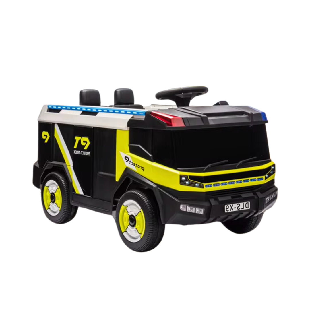 Megastar Ride on Car Fire Fighting Engineer Truck 12V Rc Electric Toys Car With Water Tank Gun Kids