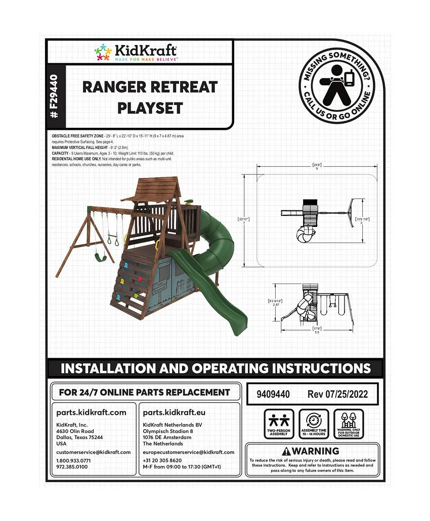 Kidkraft Ranger Retreat assembly instructions 