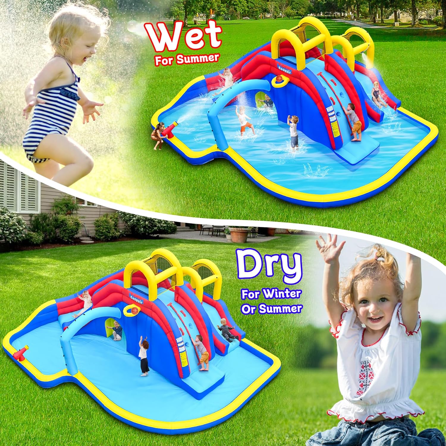 Wet and Dry Activities Inflatable Bounce House for Kids