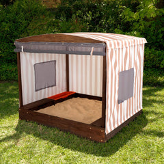 Children's sandbox  playhouse with striped canopy for Kids