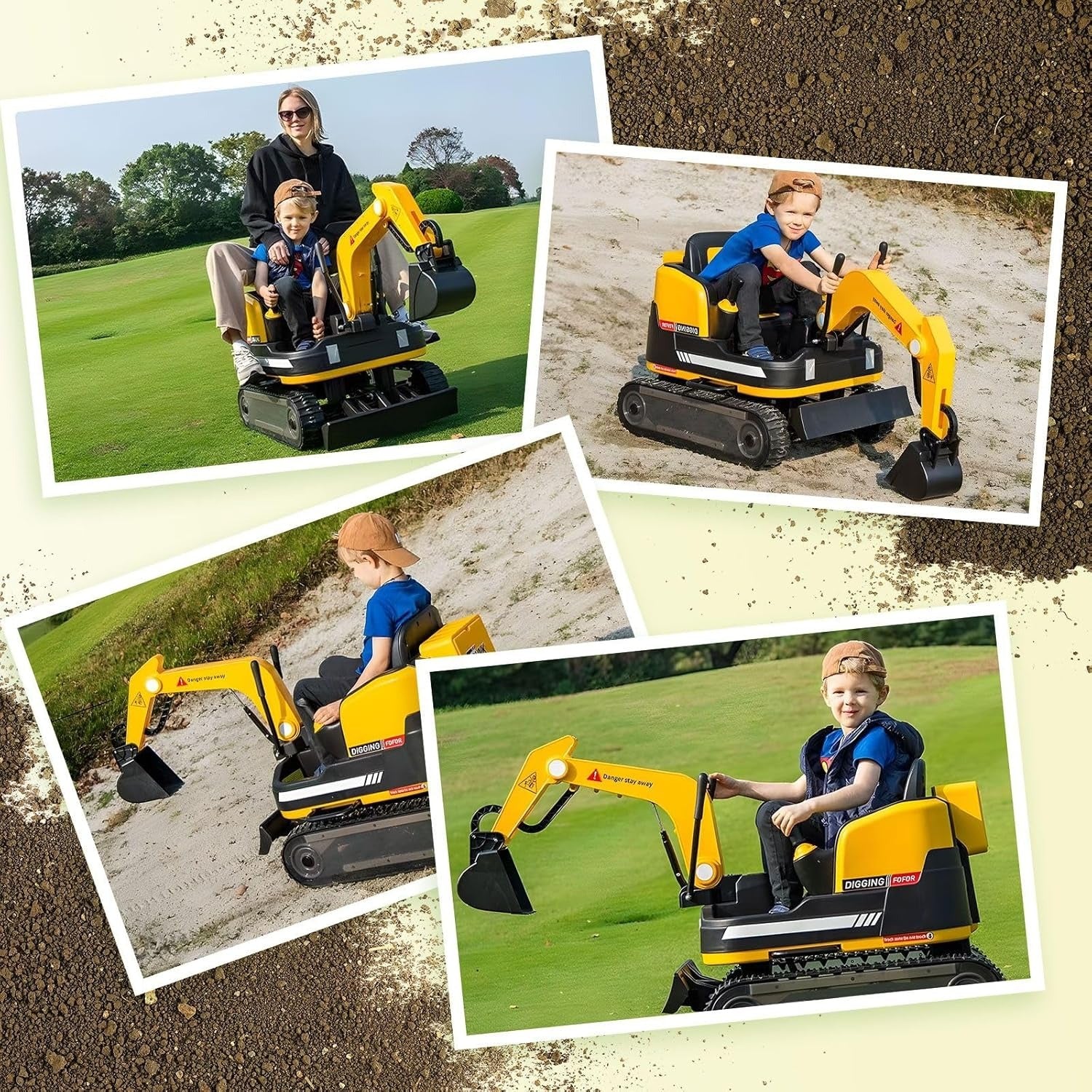 Megastar Electric Crawler Crane Rideon Kids Functional Construction 12 V Toy Car With Rc
