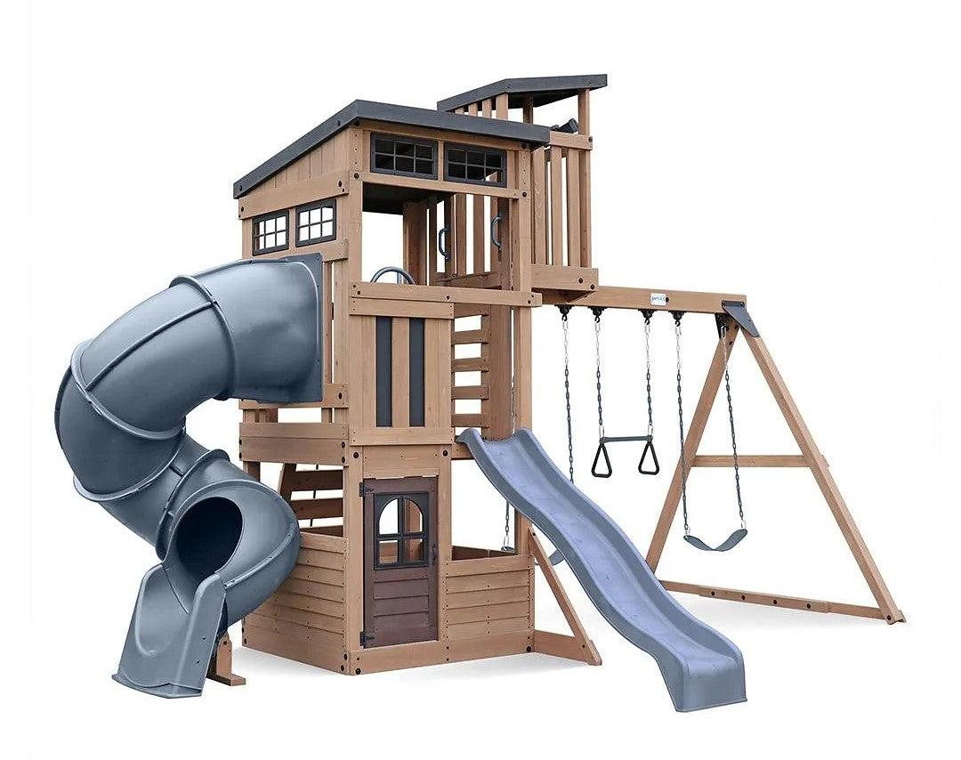 Gorilla Playsets Skyline Lookout Swing Set.