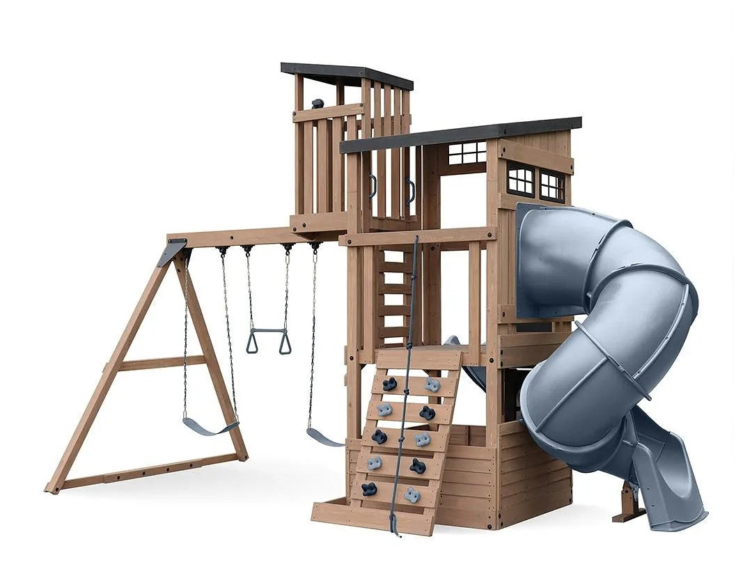 Gorilla Playsets Skyline Lookout Swing and slide.