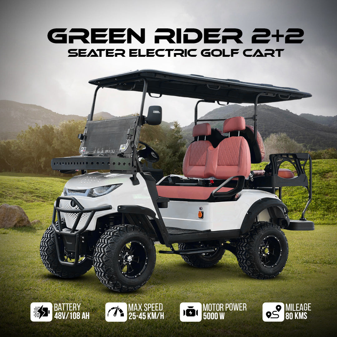 Green Rider Lifted Electric Golf Cart 2+2 Seater With off Road Tyres & Lithium Battery