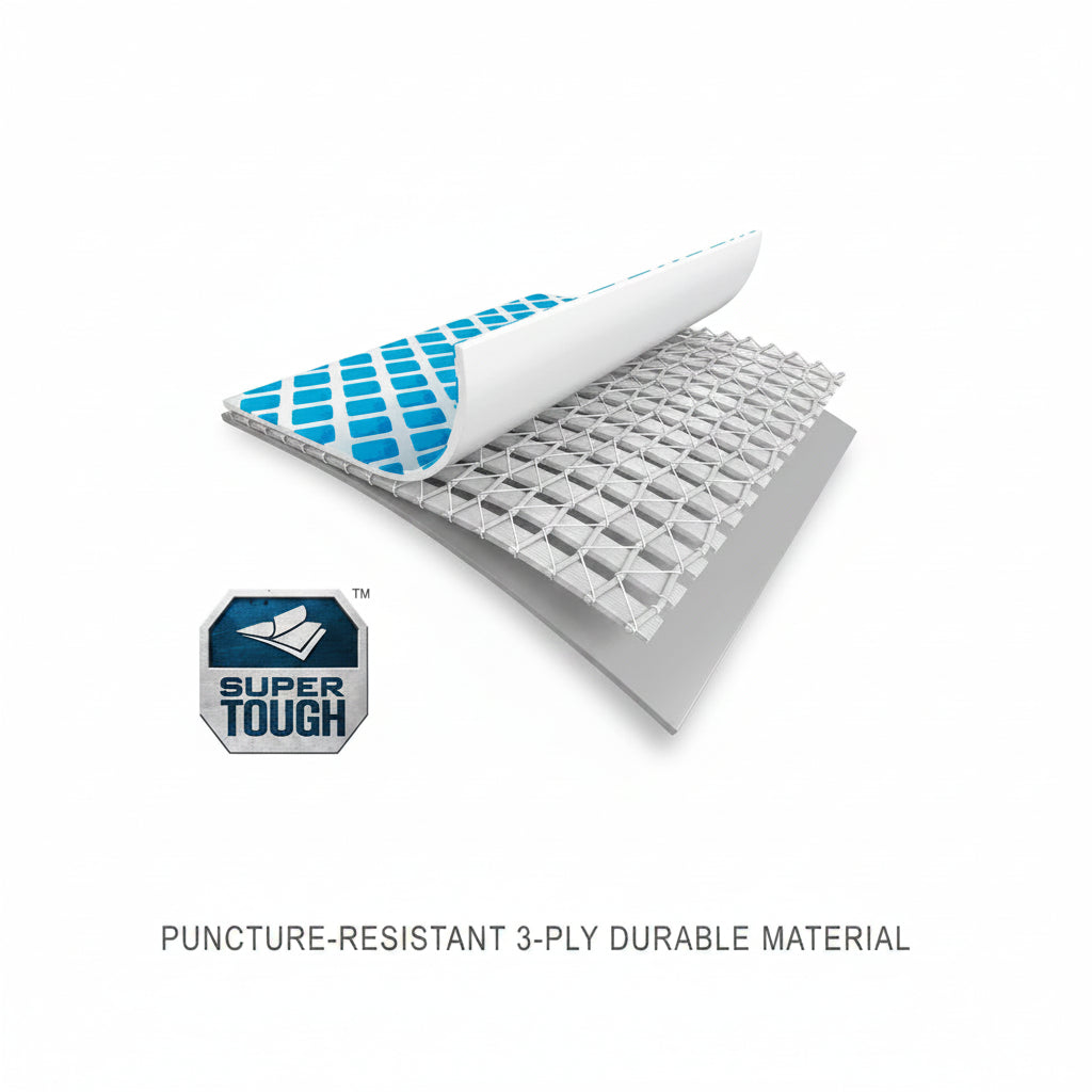 Puncture-resistant 3-ply durable material with Super Tough