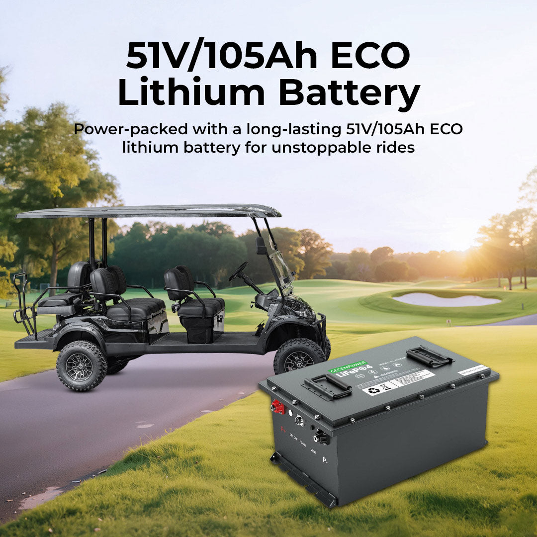 Golf cart with 51V/105Ah ECO lithium battery