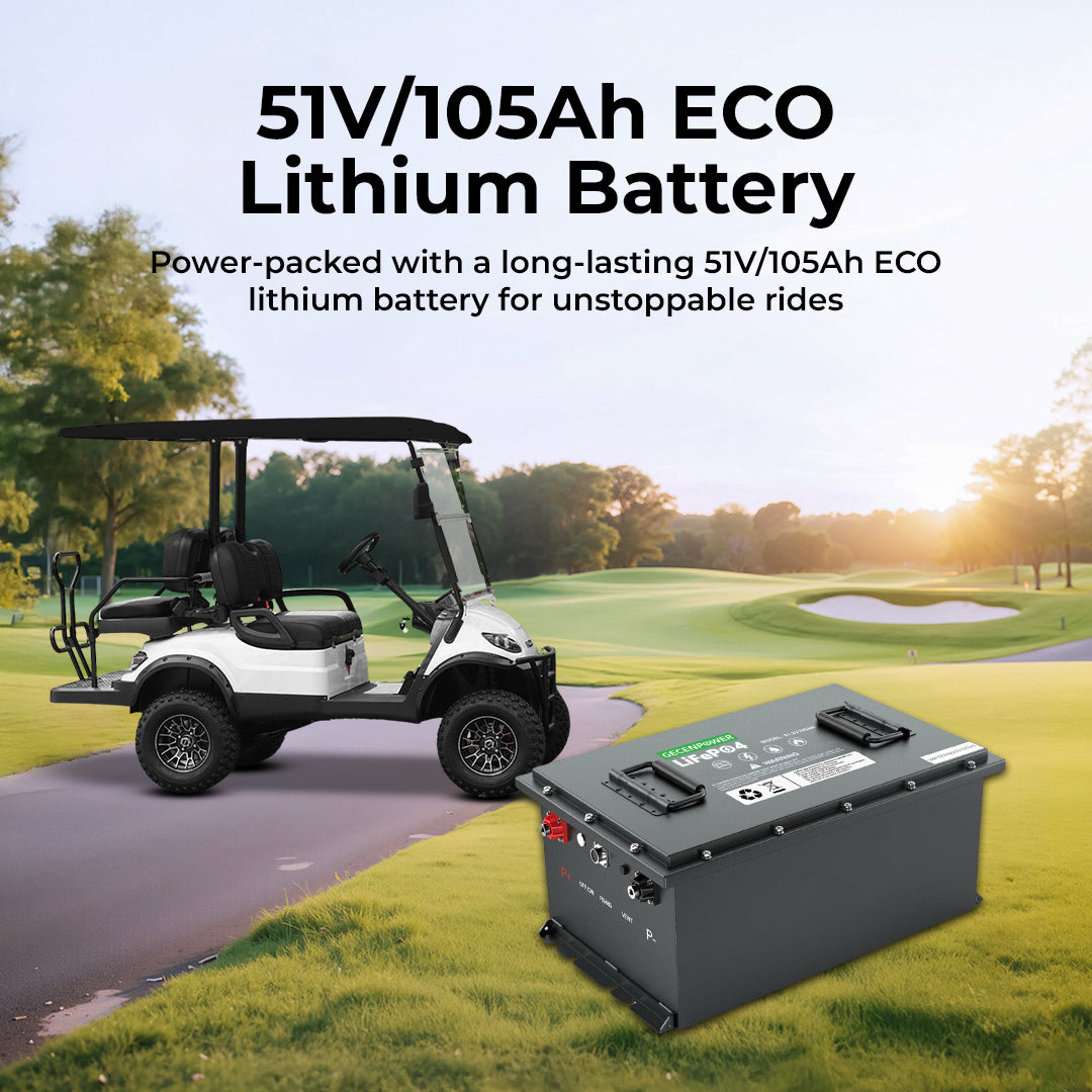 Golf cart with a 51V/105Ah ECO Lithium battery
