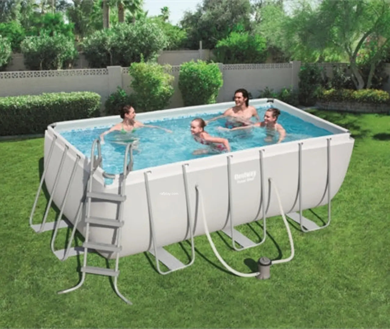 Bestway Power Steel Rectangular Frame (4.12m x 2.01m x 1.22m) Set AGP ...