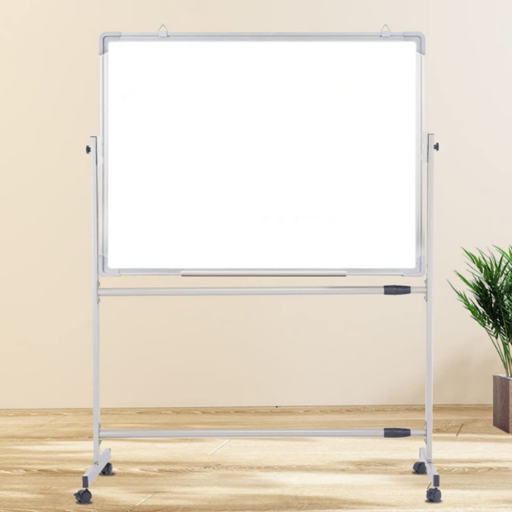 Megastar Mobile Adjustable Height Dry Erase Stand Board Magnetic Large White Board on Wheels - 100 cms