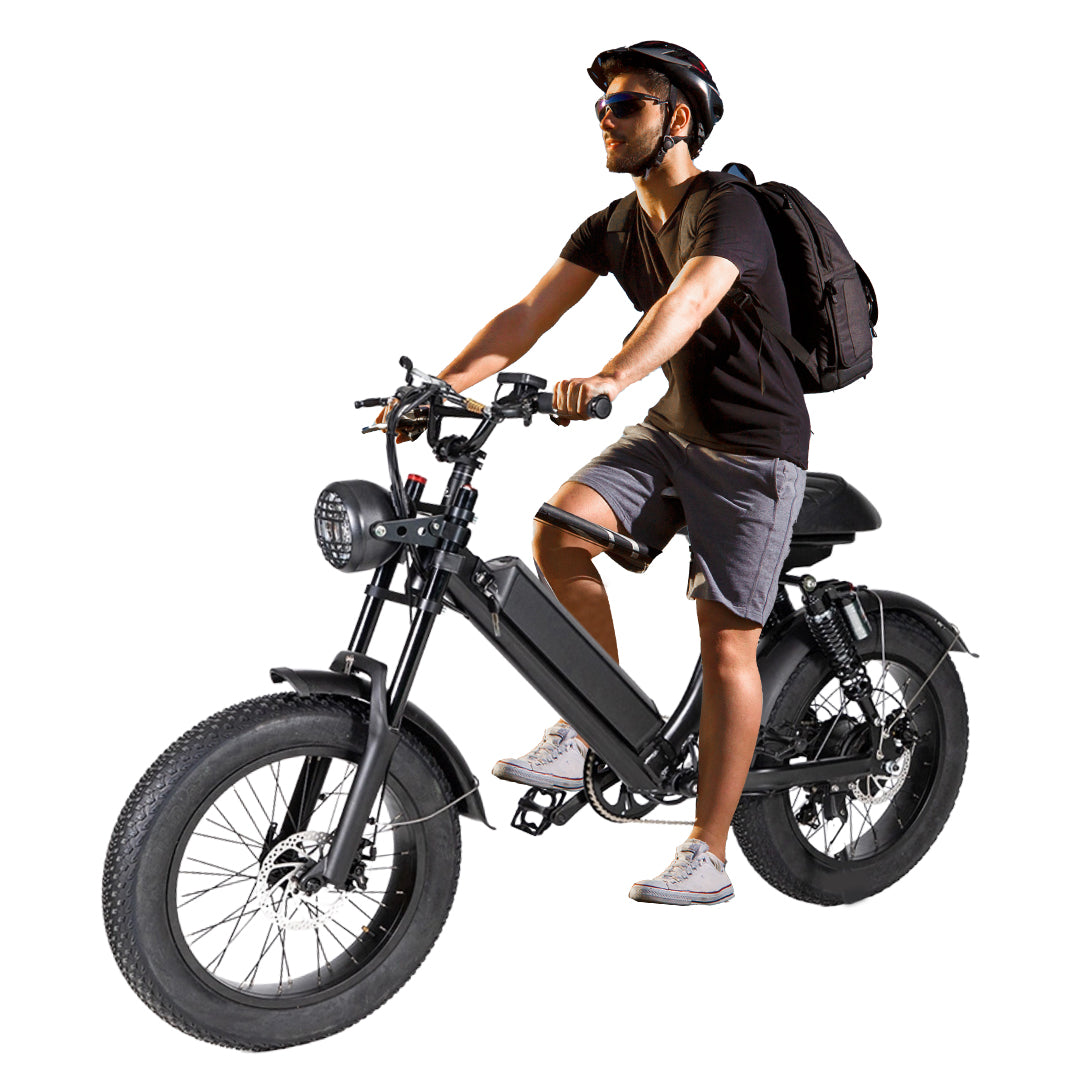 Electric Fat tyre Bike 48 v  with lights pedal and removable battery- Black