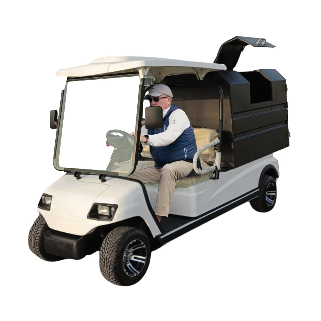 Megawheels Lvt 2 Seater Golf Cart With Solid Garbage Waste Disposal Box