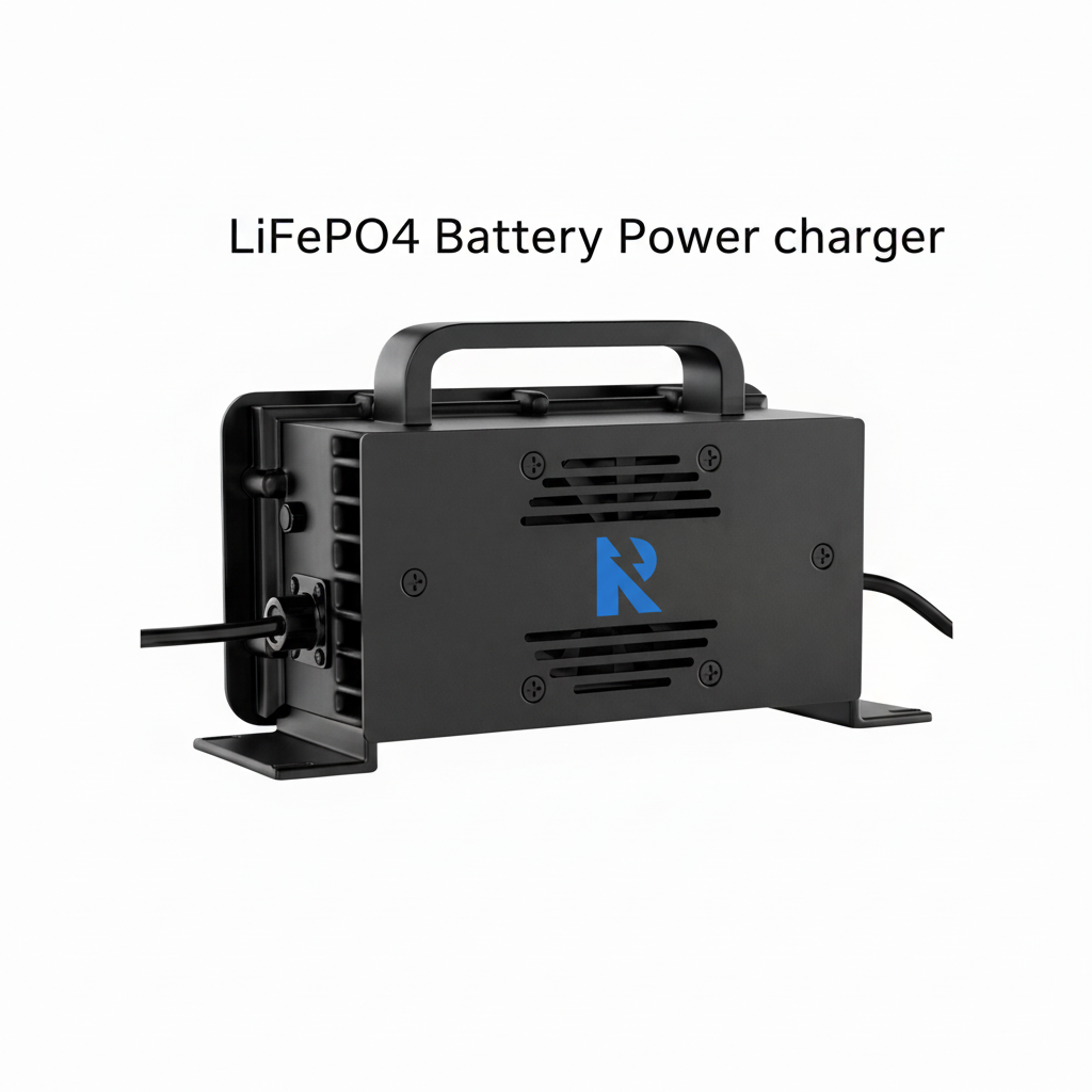 Black LiFePO4 battery power charger 