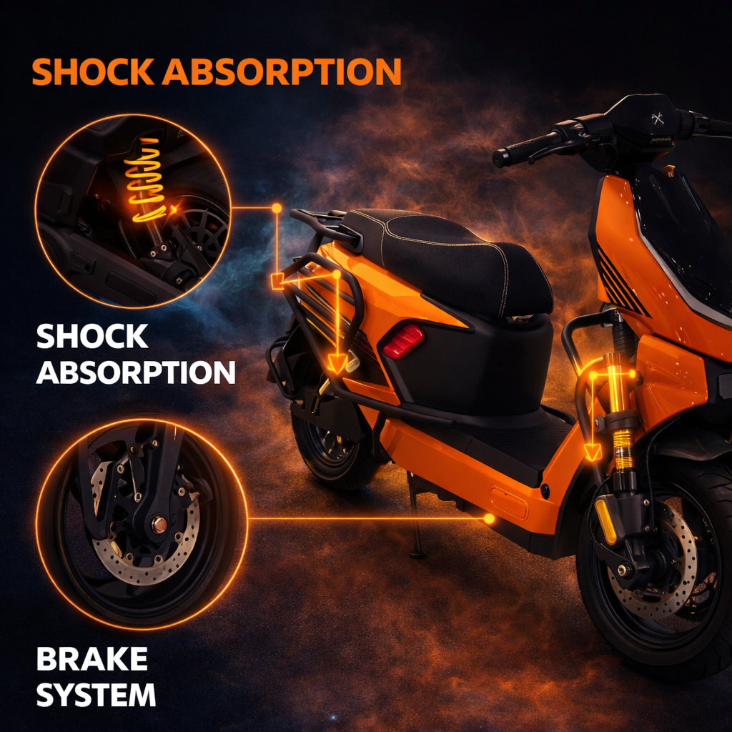 Shock Absorption and Brake System of Electric Scooter