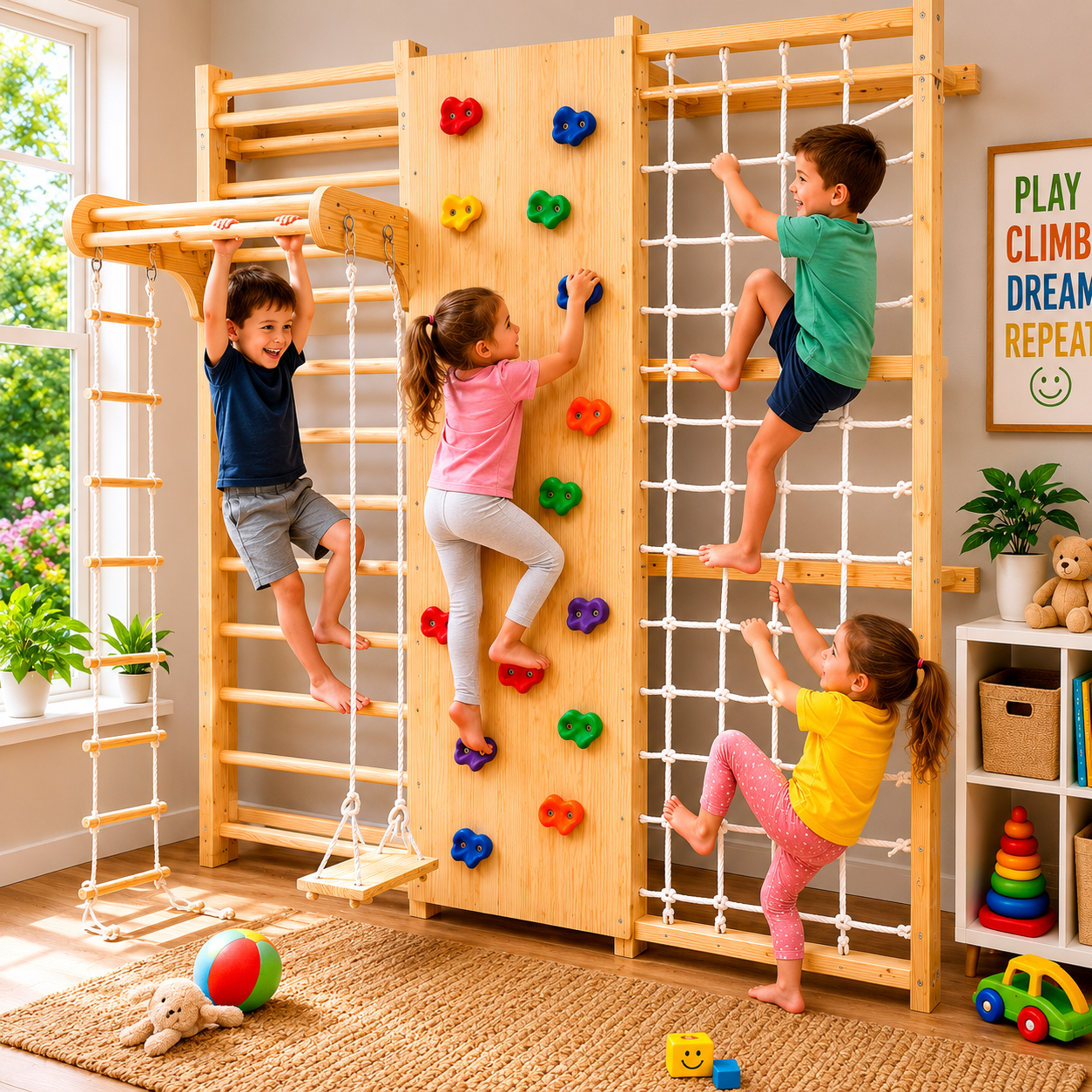 Megastar Wooden Swedish Ladder Wall Gym Set 