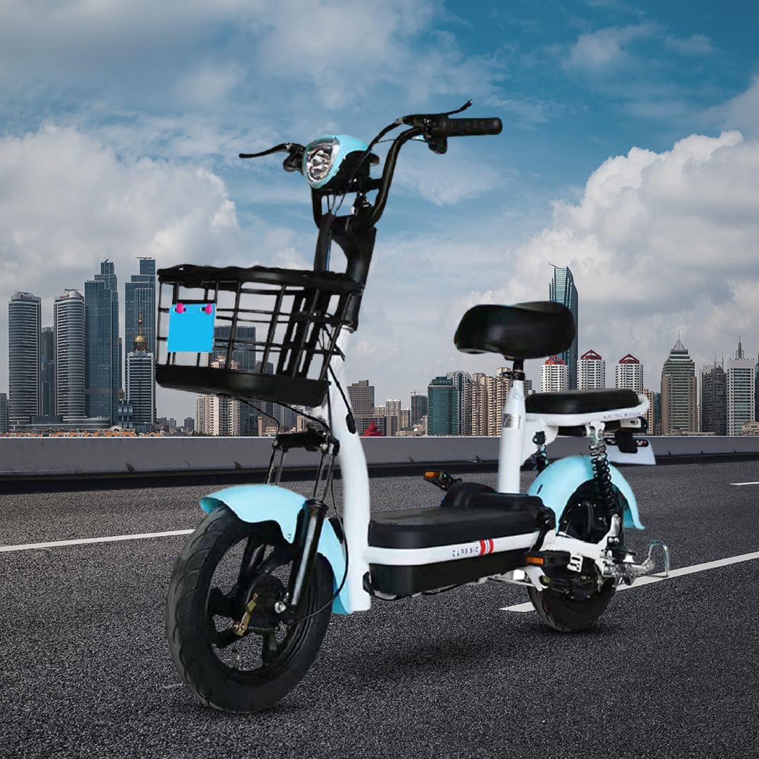 Megawheels Porta CX Electric scooter 2 seater 2 PASSENGER Bike 48 V with pedal - blue