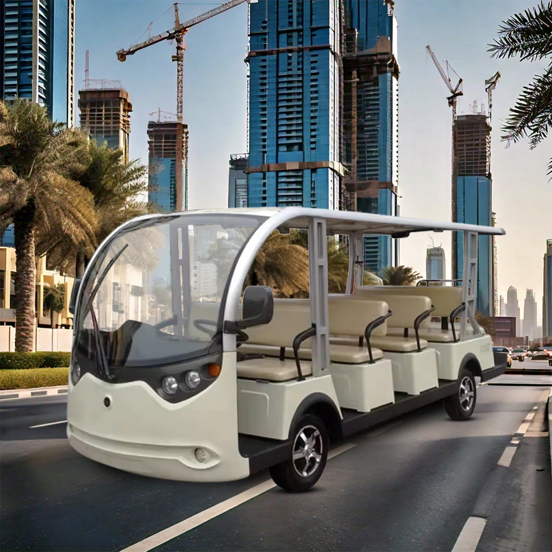 Megawheels LVT Electric Vehicle Shuttle Bus 14 Seater Open Buses for Sightseeing