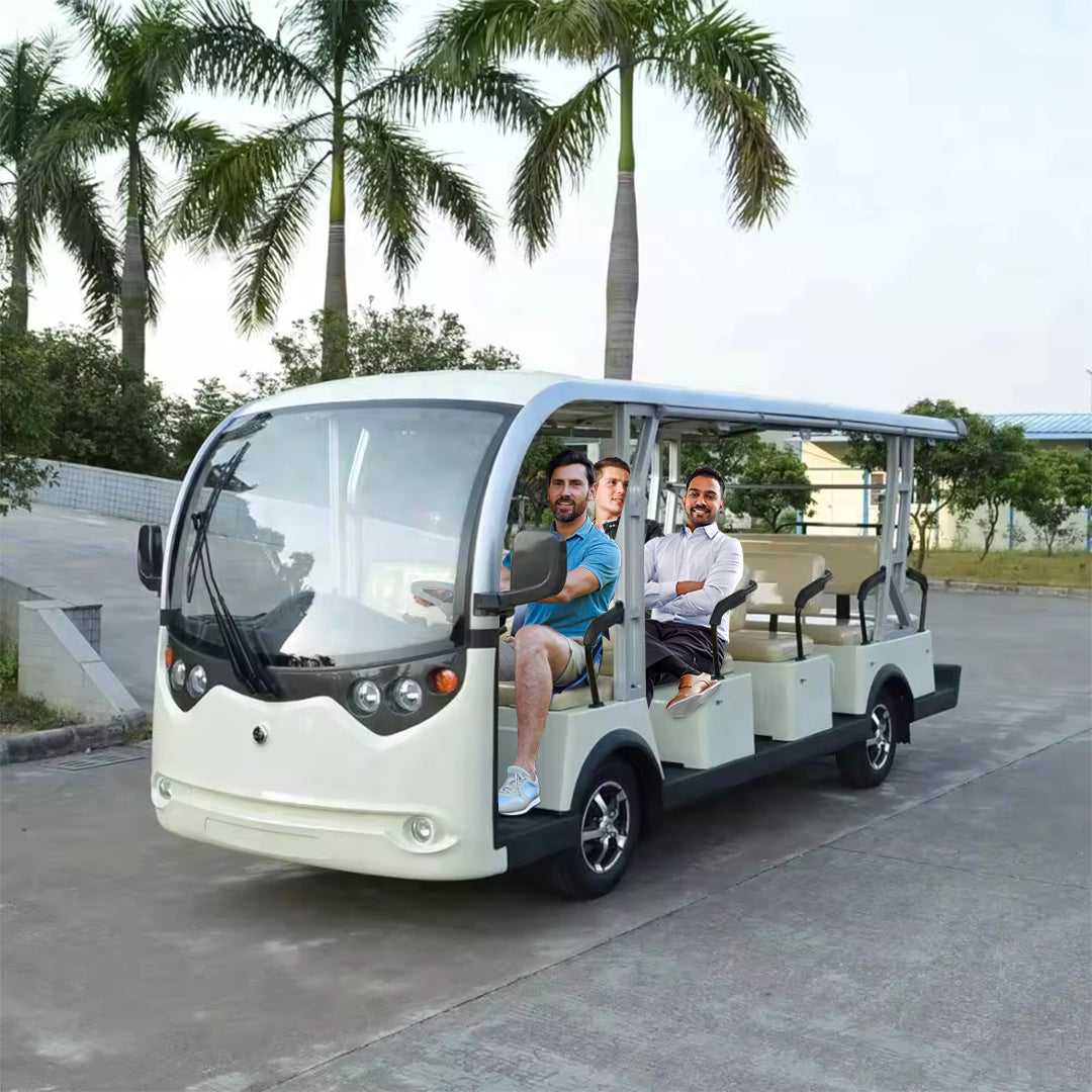 Megawheels LVT Electric Vehicle Shuttle Bus 14 Seater Open Buses for Sightseeing