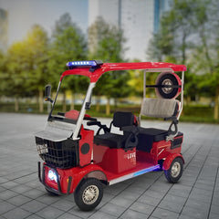 Megawheels Powerpod Trio Mini Electric Golf Carts 60V for 3 Passengers-Red