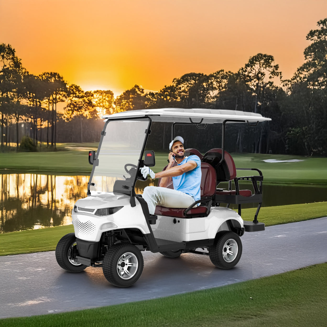 Web Rider Cart Green Rider Seater Electric Golf Cart Premium Buggy & Lithium Battery ...