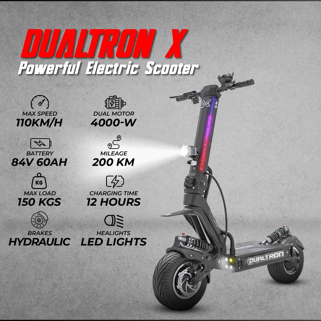 DUALTRON X Powerful Electric Scooter dual motor 4000w 60V -Mini Motors USA