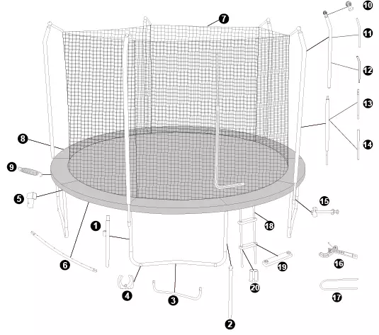 Bestway Xtreme Air Trampoline, 12' x 9'1'/3.66 m x 2.78 m
