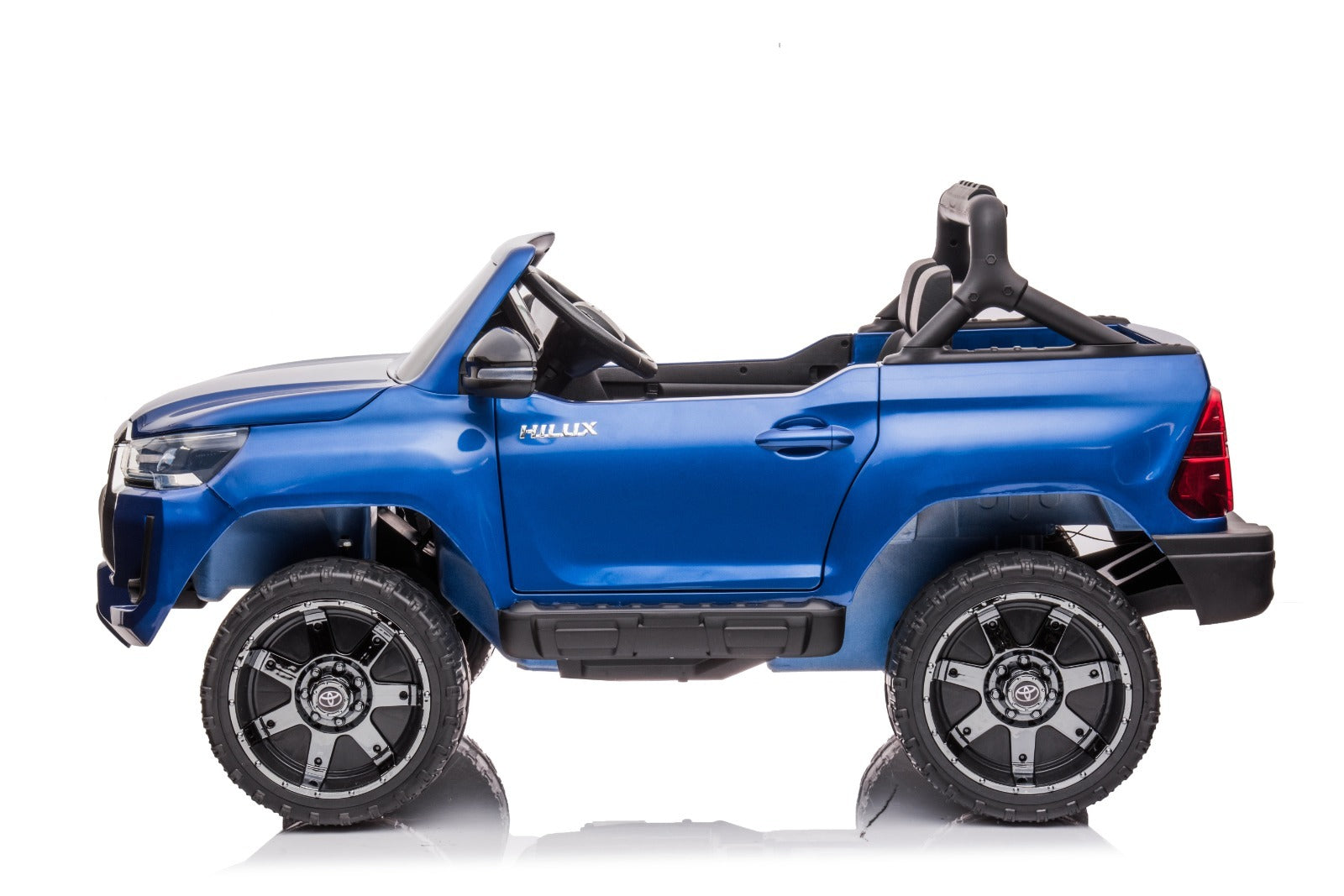 Blue Kids Electric Ride-on Licensed Toyota Hilux with black interior