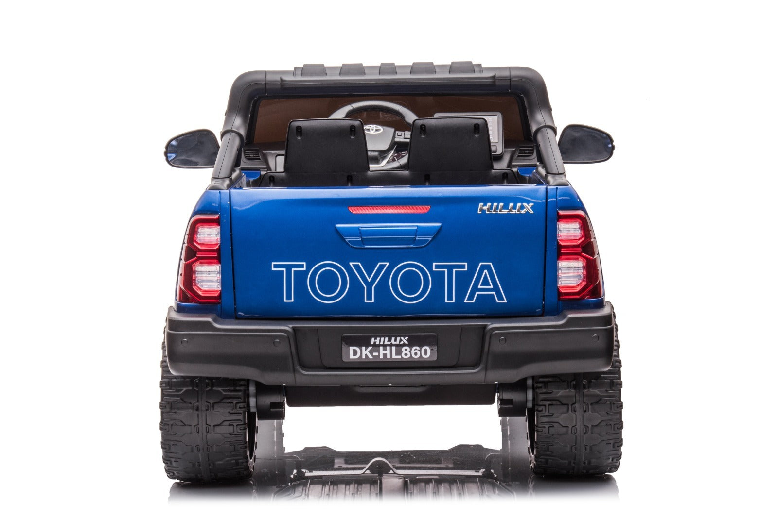 Kids Electric Ride-on Licensed Toyota Hilux truck showing rear view 