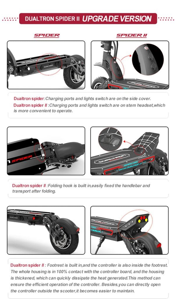Detail DUALTRON SPIDER 2 Foldable Electric Scooter 60V 24Ah