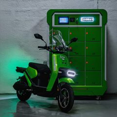 EcoWay Electric moped Scooter with Charging Machine - green color