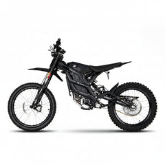Black off-road motorcycle on a white background