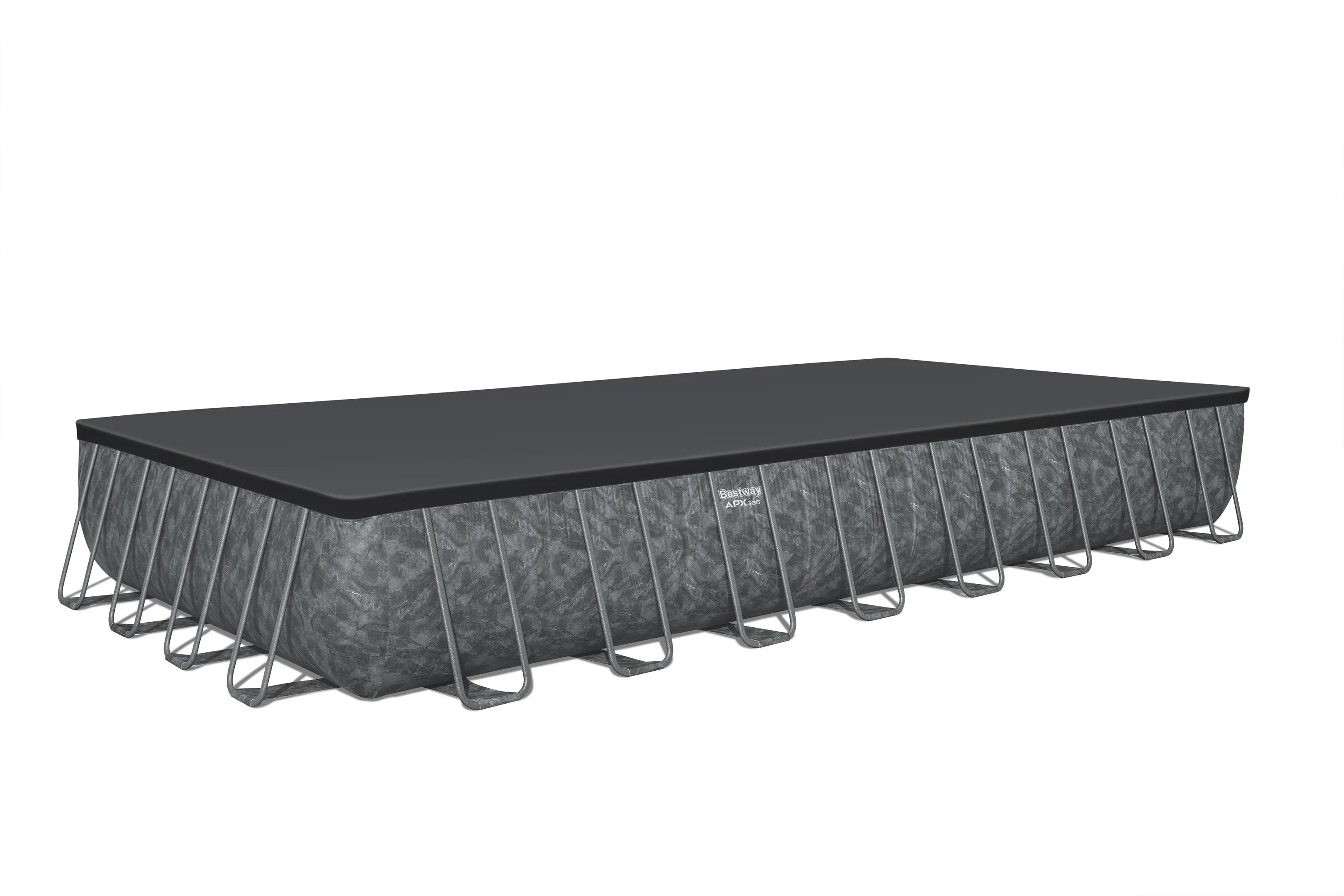 Bestway Rectangular Steel Above Ground Swimming Pool PVC Material 956 X 488 X 132Cm