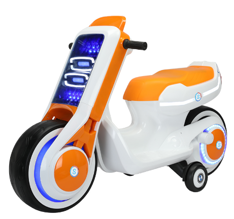Megastar Ride on 12 V XL Glowtorque Electric Kids Big Sized Bike With Training Wheels For big kids