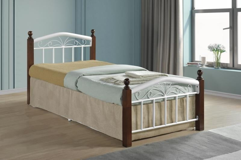 Megastar Single Metal Frame Bed for Home Living Room Bedroom and Hotels "Size ‎Single Size-white