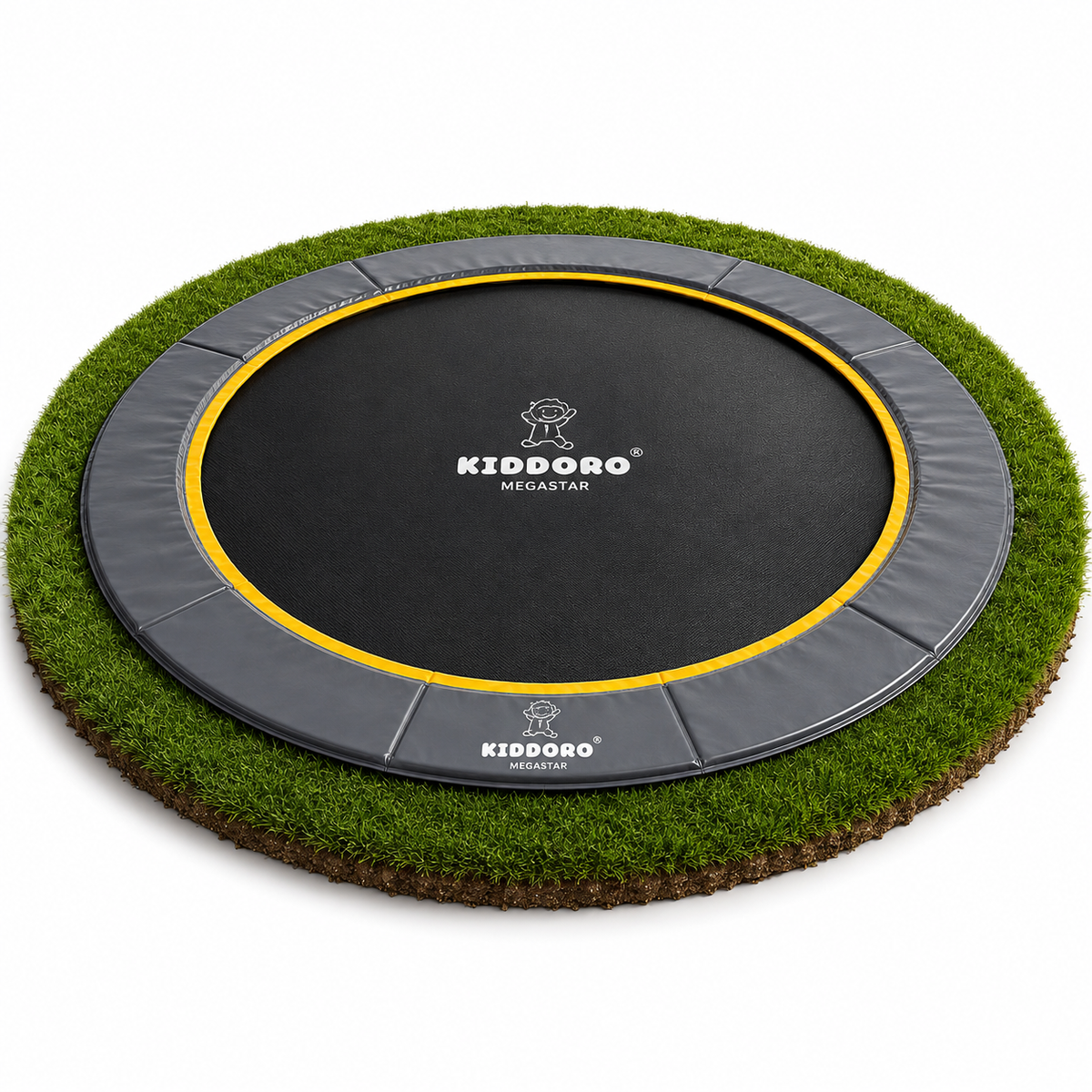 KIDDORO 10FT In-Ground Trampoline on a grassy area